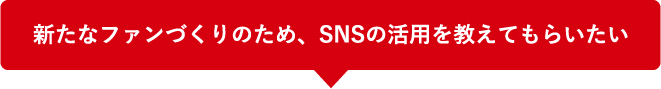 新たなファンづくりのため、SNSの活用を教えてもらいたい