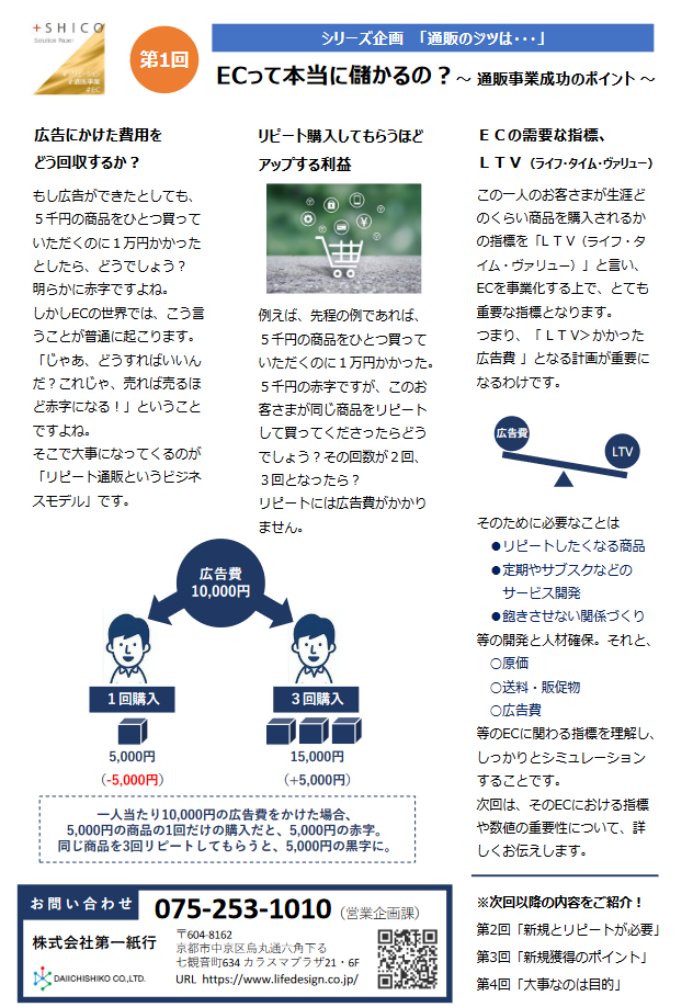 ECって 本当に儲かるの？ 〜 通販事業成功のポイント 〜